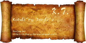 Koháry Teréz névjegykártya